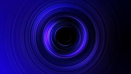 Abstract concentric circles in shades of blue leading to a dark center void - Powered by Adobe