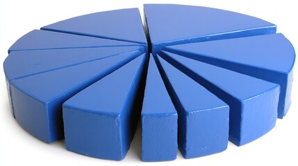 3D Pie Chart Graphic Representing Statistical Data Visualization, Ideal for Business, Science, and Financial Analysis.
