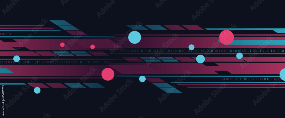 Wall mural template for abstract high technology and science background