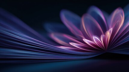 Abstract Curved Lines on a Gradient Background, Representing Business, Science, and Technology Concepts.