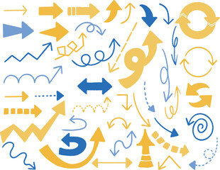 矢印の手書きイラストイメージ　ベクター
