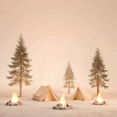 christmas tree in a tent