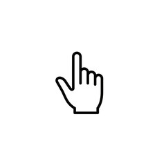 Black Outline Hand Cursor with Pointing Index Finger Icon.
