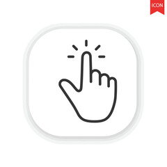 Fototapeta premium Hand Cursor Icon with Finger Pointing Upward Click or Touch Symbol.