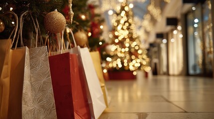 Holiday shopping experience mall photography festive environment low angle view christmas spirit