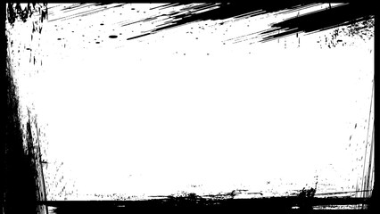 Distressed and grunge black frame. Grunge frame - design elements. black stroke grunge border frame empty background picture template