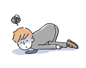 落ち込むビジネスマンのイラスト