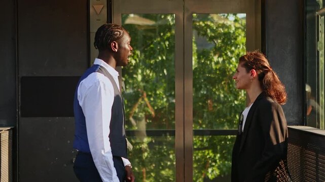 Business partners discussing in Melbourne, Australia