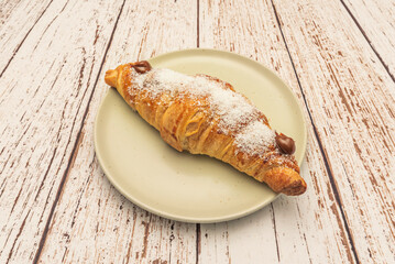 Classic perfectly baked croissants: dark golden exterior but not bitter, moist and fluffy interior