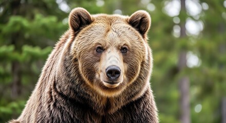 Fototapeta premium Serene Grizzly Bear Medium Shot with Highly Detailed Skin