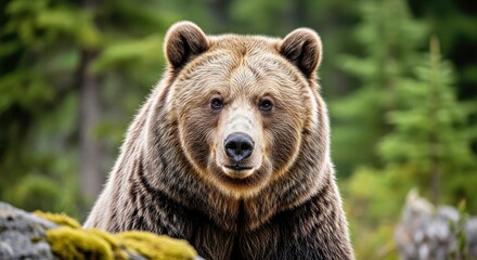 Obraz premium Serene Grizzly Bear Medium Shot with Highly Detailed Skin