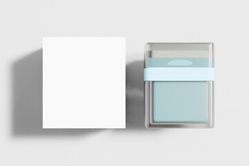 Square Cosmetic Jar mockup, Double Wall acrylic airless pump cream container, rectangular shape airless lotion bottle, trendy rectangle skincare Packaging mockup, acrylic plastic cream vacuum bottle