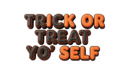 Embrace the spooky season with a fun 'Trick or Treat Yo' Self' message, perfect for Halloween celebrations and festive promotions.