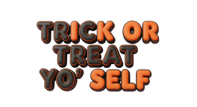 Embrace the spooky season with a fun 'Trick or Treat Yo' Self' message, perfect for Halloween celebrations and festive promotions.