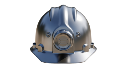 Isolated Silver Mining Helmet