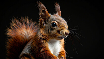 Obraz premium cute animal portrait on black background