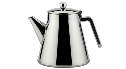 Isolated silver stainless steel teapot