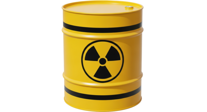 Isolated Radioactive Waste Barrel
