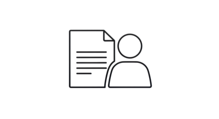 Isolated Document with Person Icon