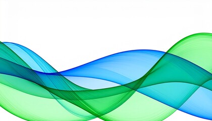 Dynamic abstract blue and green wave lines background. Elegant flowing transparent graphic design for banner, header, or modern presentation.