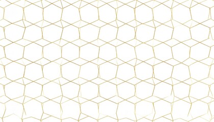 Obraz premium Elegant Gold Geometric Honeycomb Pattern on White Background. Abstract Luxury Modern Seamless Graphic Design for Textile, Wallpaper, and Web.