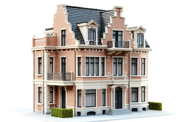 Obraz premium Luxury townhouse isolated on transparent background