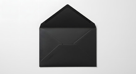 Sophisticated black envelope with a modern aesthetic conveying professionalism and minimalistic design for invitations