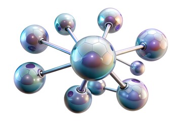 Obraz premium A molecule model isolated on white background, representing science, chemistry, and nanotechnology, ideal for research and scientific illustrations
