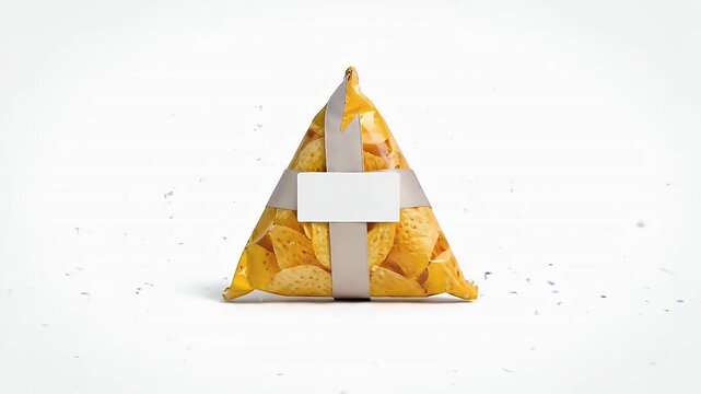 Snack trio forms triangle; neutral ribbon wrap; soft sparkle