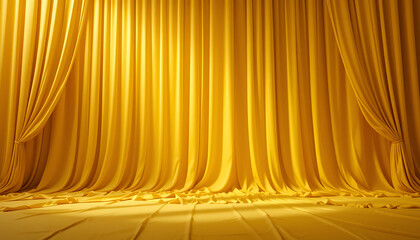 gold theater curtain, yellow, 8k image