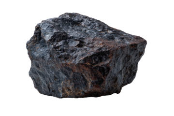 Dark, irregular, rough rock specimen