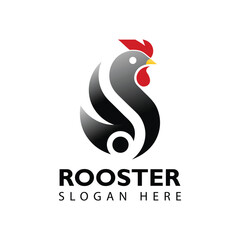 Obraz premium Cock Rooster Logo design vector art