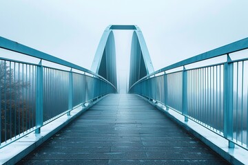 Obraz premium pedestrian bridge over blue sky