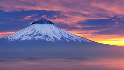 mount fuji at sunset