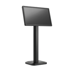 Modern Touchscreen Monitor on Stand Displaying Blank Screen in Professional Setting on transparent background