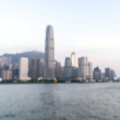 Fototapeta premium Blurry City Skyline at Dawn