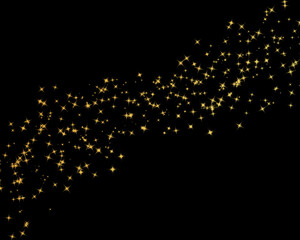 Abstract Gold Glitter Particles | Sparkling Glow Dust on Black