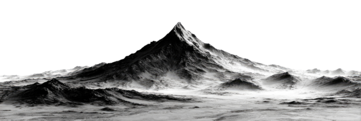Gray-scale mountain range, likely planetary