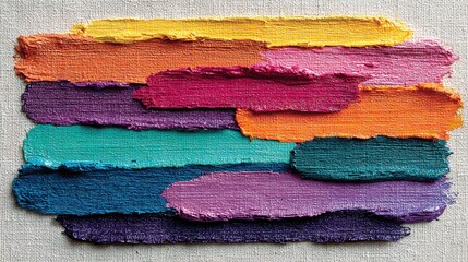 Abstract acrylic layers painted on s surface create a vibrant and textured background with colorful brushstrokes blending harmoniously in creative artwork.