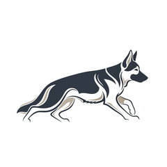 Abstract Shepherd Dog Logo Made With Smooth Flowing Line