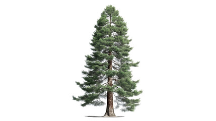Obraz premium majestic giant sequoia tree isolated on white background