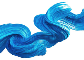 Abstract swirling blue paint strokes on a black background