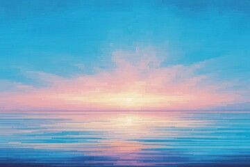 Serene sunset over calm ocean waters