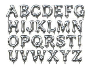 3D chrome liquid font with dripping metallic effect and reflective surface.