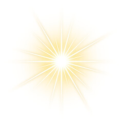 Radiant golden starburst on transparent background. Ideal for holiday designs, web graphics, or product highlights. Clean illustration.
