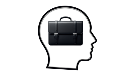 Isolated Head with Briefcase