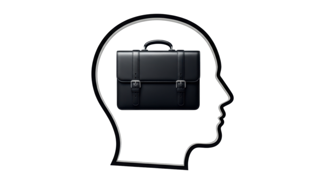 Isolated Head with Briefcase