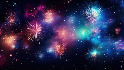 fireworks in the night sky