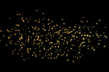 Abstract Golden Glow Particles | Sparkling Glitter Effect on Black