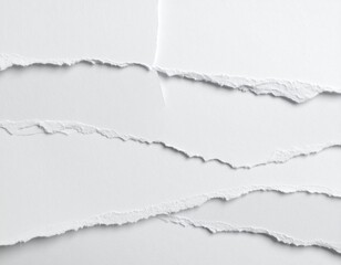 Torn paper edge, ripped white sheet with frayed borders, realistic texture and detailed wrinkles, isolated on clean background, perfect for design, collage, scrapbooking, notes, creative layouts, digi